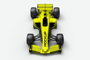 Top View Formula 1 Racing Car Mockup