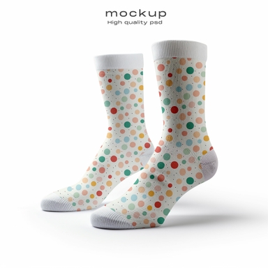 Mid Calf Socks Mockup