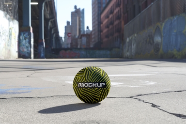 Urban Setting Soccer Ball Mockup