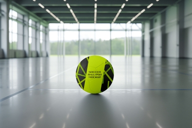 Football Mockup in Indoor Training Hall