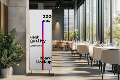 Standing Banner Mockup for Restaurant Advertisements