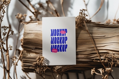 Vertical A4 Wedding Invitation Card Mock-up