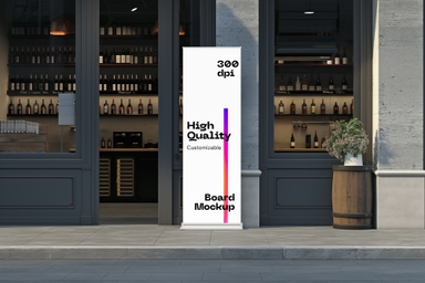 Liquor Shop Vertical Standee Mockup