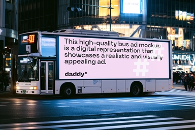 Double Decker Bus Digital Ad Screen Mockup