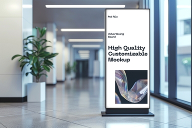 Indoor Vertical Digital Standee in Corporate Building