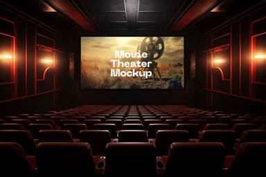 Movie Theater Cinema Screen PSD Mockup