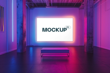Indoor Neon Ambience Screen Mockup