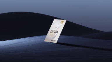 Vertical Financial Card Mockup in Dark Desert Environment