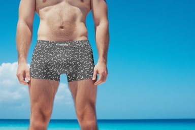 Men Wearing Underwear Mockup on Beach