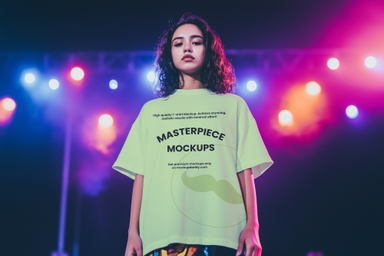 20 Year Old Hipnic Music Artist Wearing T shirt Mockup