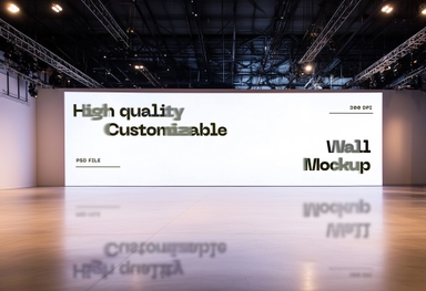 Wall Mockup in a Spacious Event Venue