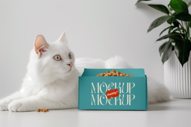 Cat Treat Box PSD Mockup Download