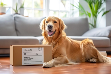 Tail Wagging Dog Treats Box Mockup