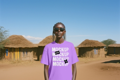 Kenyan Female T-shirt Mockup
