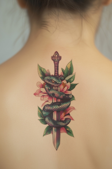 Back Neck Tattoo Mockup on Woman