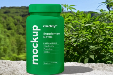 Cannabis Supplement Jar PSD Mockup