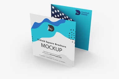 Trifold Square Brochure Mockup Free