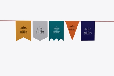 Flag Garland/Pennant/Bunting Mockup