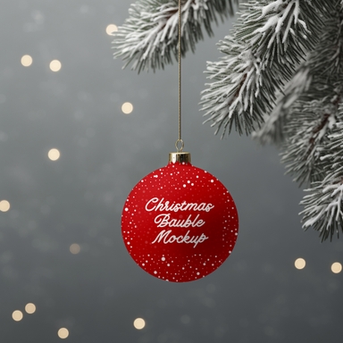 Christmas Bauble Hanging From a Christmas Tree Branch