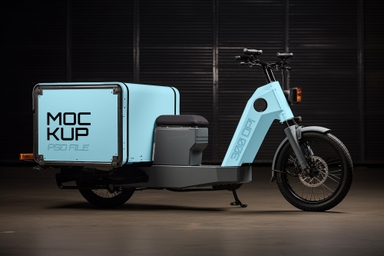 Urban Electric Scooter PSD Mockup with Stylish Dark Background