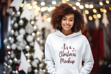 African American Girls Shows Hoodie Mockup