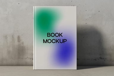 Book Front Cover Mockup on Concrete Surface