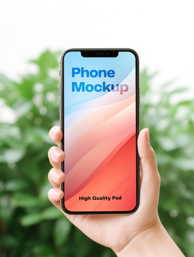 Smartphone Screen Mockup Close-up View