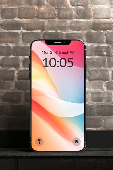 Smartphone Mockup Against Brick Wall