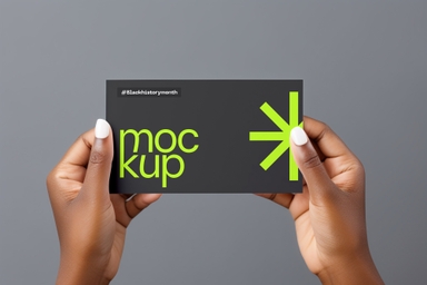 Rectangular Business Card Mockup Held with Both Hands