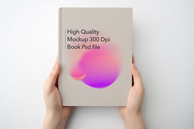 Woman Presents Book Cover Mockup