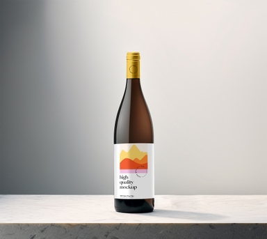 Champagne Bottle Mockup with Customizable Label