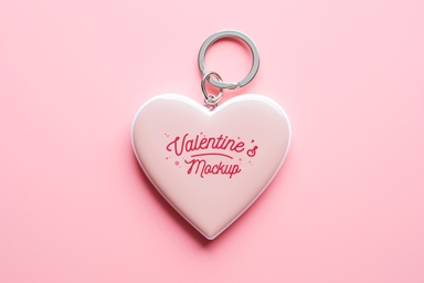 Heart Keychain Mockup