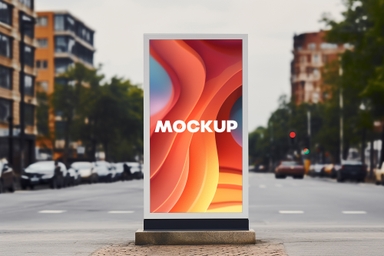 Vertical City Signage Mockup