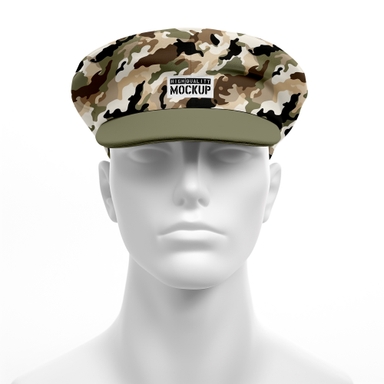 Army Cap Mockup on Mannequin Head