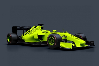 Top Down View Formula One Racing Car Mockup