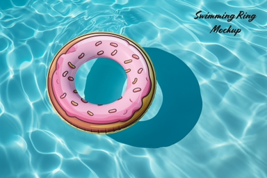 Swimming Ring PSD Mockup Floating on Water