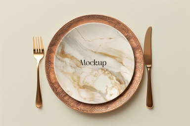 Download Plate Mockup with Cutlery
