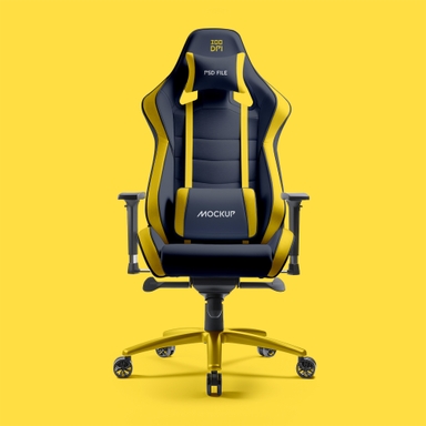 Customizable Gaming Chair Mockup with Reclining Mechanism