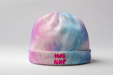 Ribbed Beanie Cap PSD Mockup