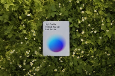 Editable Book Cover Design Mockup on Flower's Plants