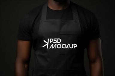 Black Man Wearing Apron Mockup