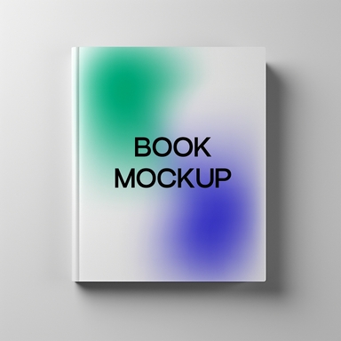 Hardcover Book Mockup on Clear Surface