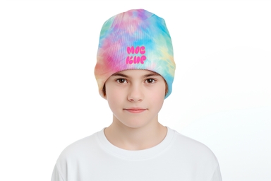 14 Year Boy Wearing Beanie Mockup