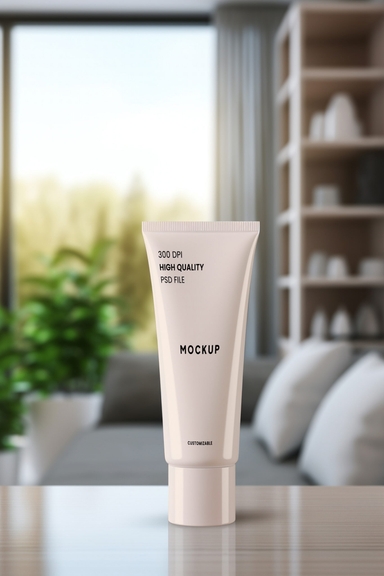 Cosmetic Cream Packaging Tube Mockup