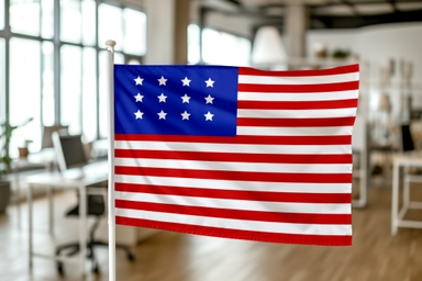 Country Flag Mockup for Table in Govt Office