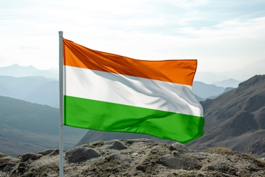 Flag Mockup on Top of Mountain
