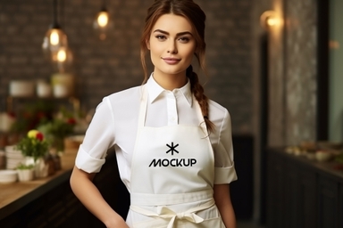 Lady Cook Presents Apron PSD Mockup