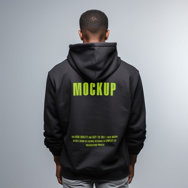 Back View Hoodie Mockup Featured By African Boy