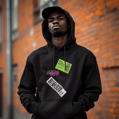 African Man Wearing Black Hoodie Mockup