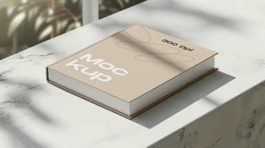Hardcover Book PSD Mockup Isometric Scene